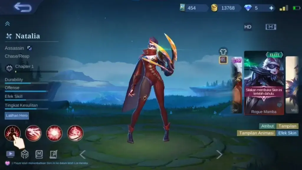 6 Skin Mobile Legends Terlangka: Natalia - Rogue Mamba