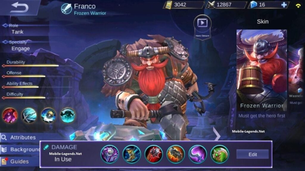 Rekomendasi Item dan Build Franco Tersakit 2024 di Mobile Legends